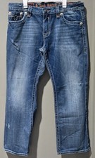 Rock Revival Men's Relaxed Fit  Straight Leg Distressed Jeans -- Size 40 x 32