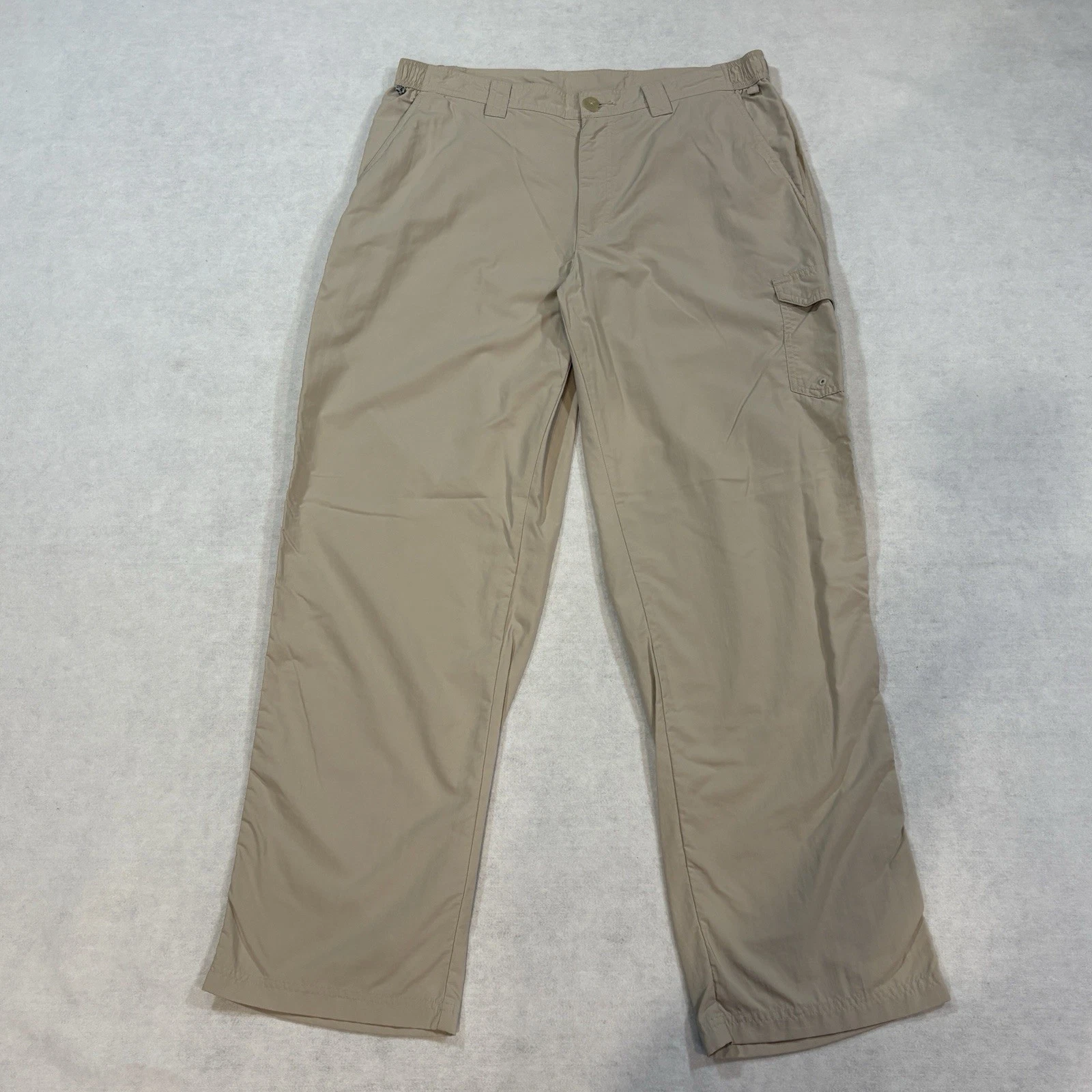 Columbia Omni-Shade Pants Men 36x30 Beige Hiking Outdoor Nylon Lightweight