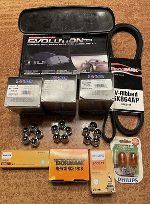 #ad #ad Lot Subaru parts Evolution brake pads Wagner lug nuts Belt Bulbs rear mirror $58.99
