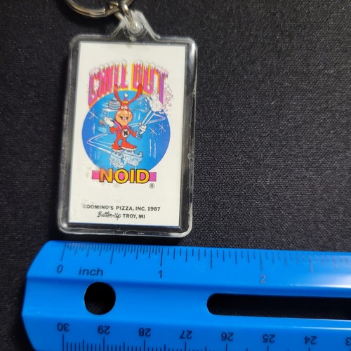 Llavero de Colección 1987 Dominos Pizza Noid Chill Out Llavero Llavero Anuncio Años 80 - Imagen 4 de 4