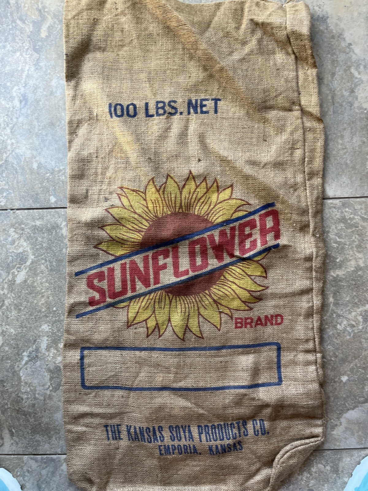 Vintage burlap feedsack seedsack Sunflower Emporia, KS eBay