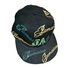 Jamaica black fitted baseball cap 58 CM Large New W/out Tags