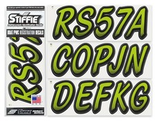 STIFFIE Whipline WL111 Boat PWC Numbers Decal Registration Sea-Doo E. Lime Green