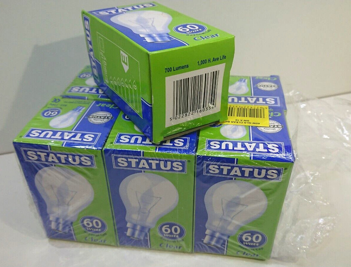 7 Status Light Bulbs 60W 240V B22 Clear New Old Stock eBay