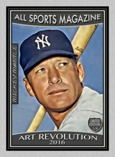 2016 MICKEY MANTLE NYY 3/4 ORIGINAL PRINT ART REVOLUTION ART SKETCH CARD