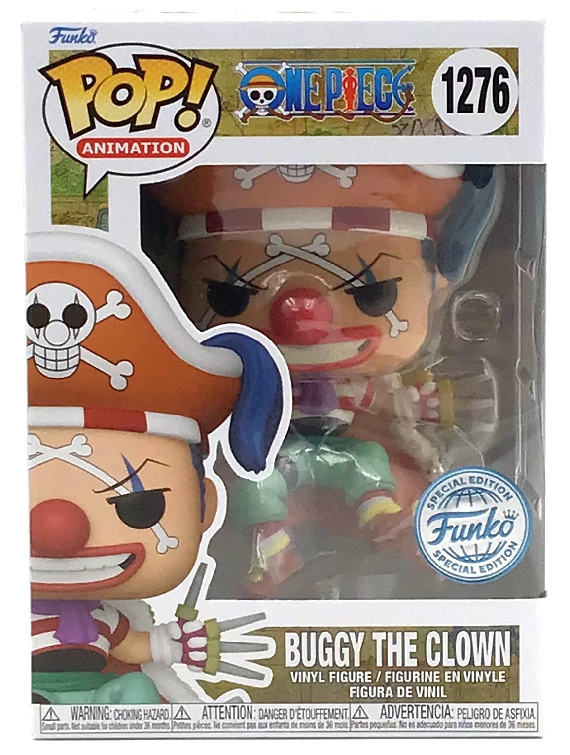 Funko Pop! Buggy One Piece The Clown #1276 edición especial con protector POP