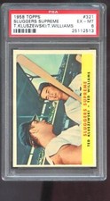 1958 Topps #321 Sluggers Supreme Ted Williams Ted Kluszewski PSA 6 Graded Card