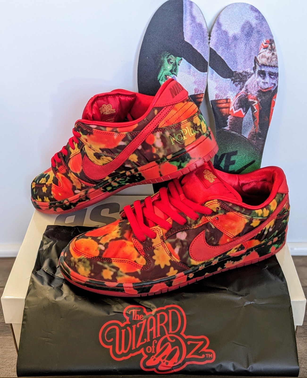 Men's US Size 13 - Wizard of Oz x Nike SB Dunk Low 'Poppy Field' FZ1291-600, New