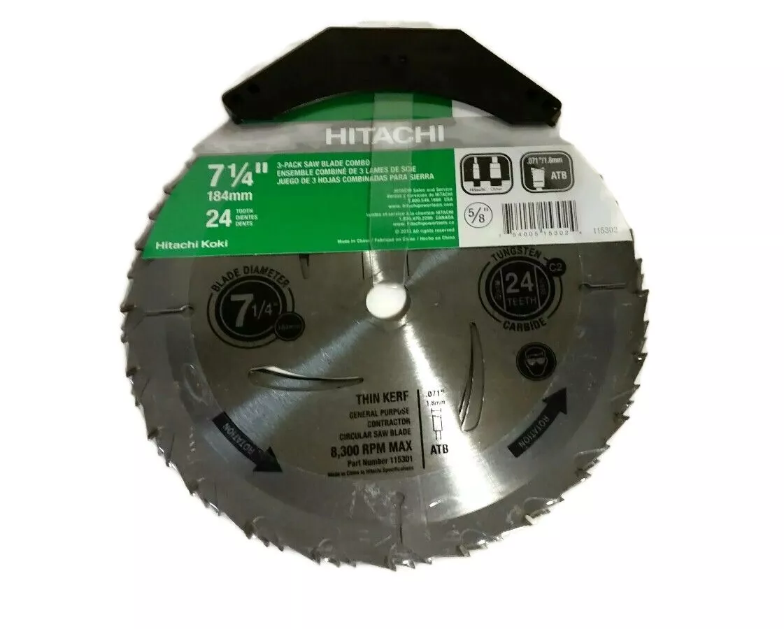 Hitachi 3 Pack 7 1 4 in 24 Tooth Standard Carbon Circular Saw
