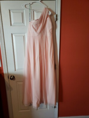 david's bridal one shoulder chiffon bridesmaid dress One-Shoulder Chiffon Bridesmaid Dress with Cascade