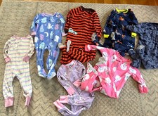 lot of toddler pajamas, 7 pairs 18 months-4T, Carters and other brands footies