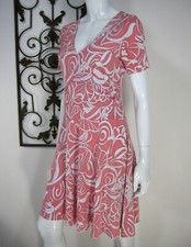 ROMEO AND JULIET COUTURE SHORT SLEEVE Tea DRESS SIZE L Large Pink White 