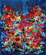 oeuvre tableau KSPERSEE peinture mixed abstrait toile chassis signe coté drouot