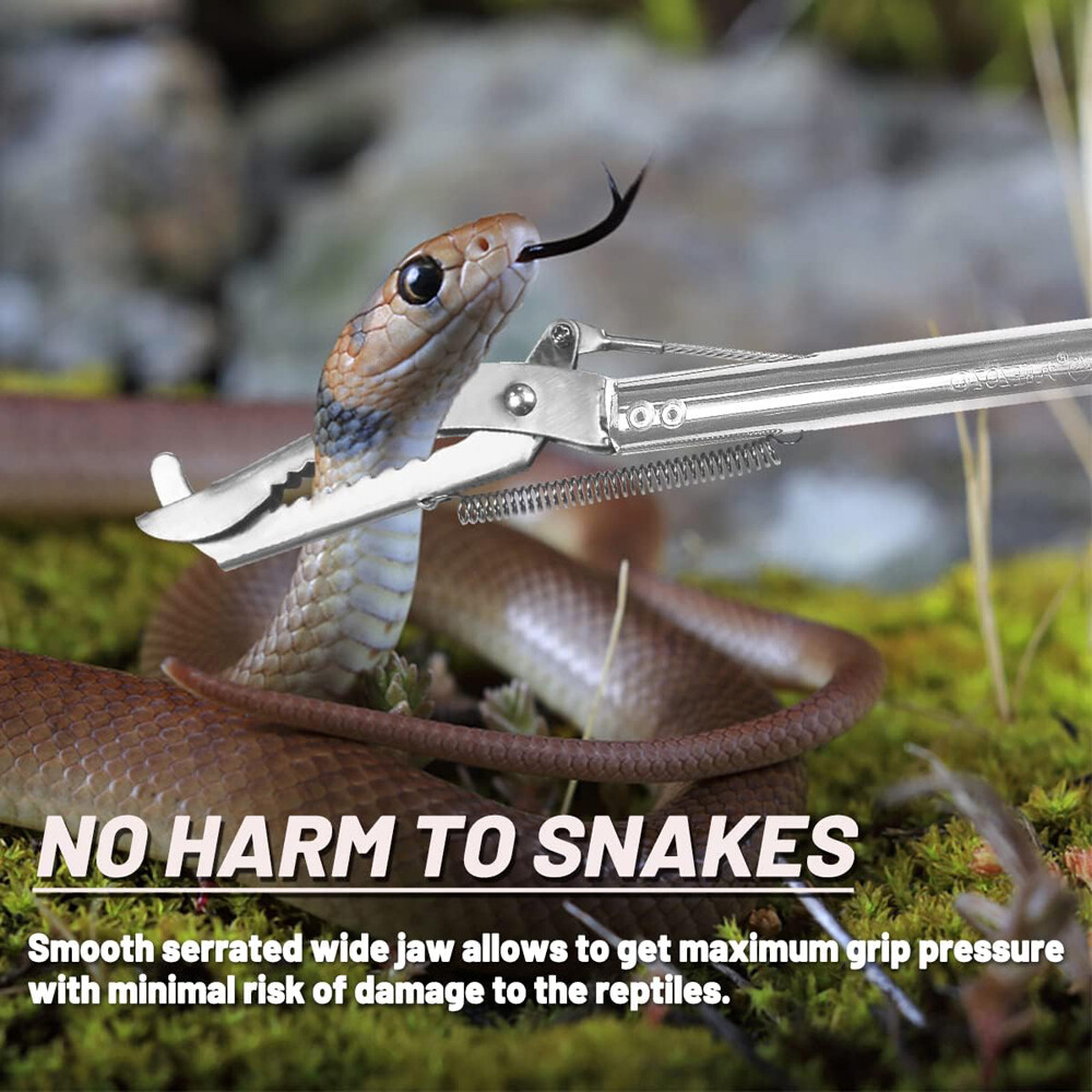 Stick Handling 66-Inch Professional Snake Grabber Tongs - Heavy Duty  Stainless Steel Reptile Handling Tool Stainless Steel Reptile Grabber
