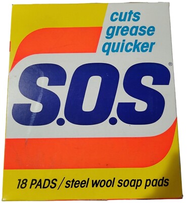 Miles Laboratories S.O.S Steel Wool Soap Pads 18 Pk Cuts Grease Quicker Vtg 1978
