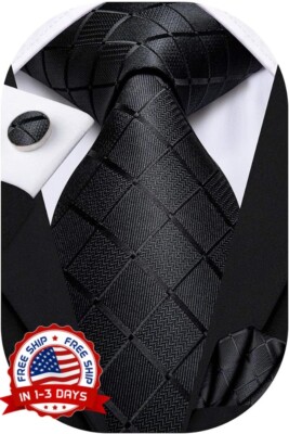 Conjunto de corbata para hombre Corbata extra larga Pañuelo de bolsillo tejido