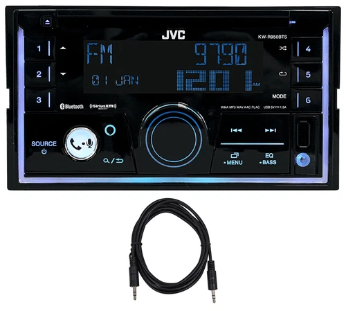 JVC KW-R950BTS Car Stereo CD Player w/Bluetooth/USB/XM Ready/Alexa/EQ+AUX Cable