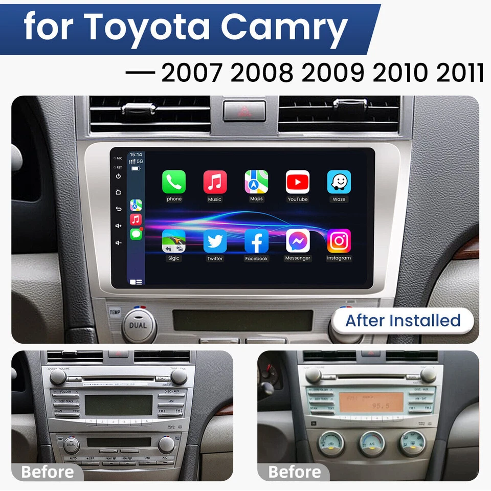 64G For 2007-2011 TOYOTA CAMRY JBL Android 12 Carplay Car Stereo Radio GPS WIFI Foto 2 de 4