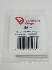 Vermont Gage - 111113600 - .136 Class ZZ Pin Gage