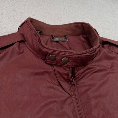 Vintage Members Only Bomber Jacket Men 44 Maroon Quilted Racer 