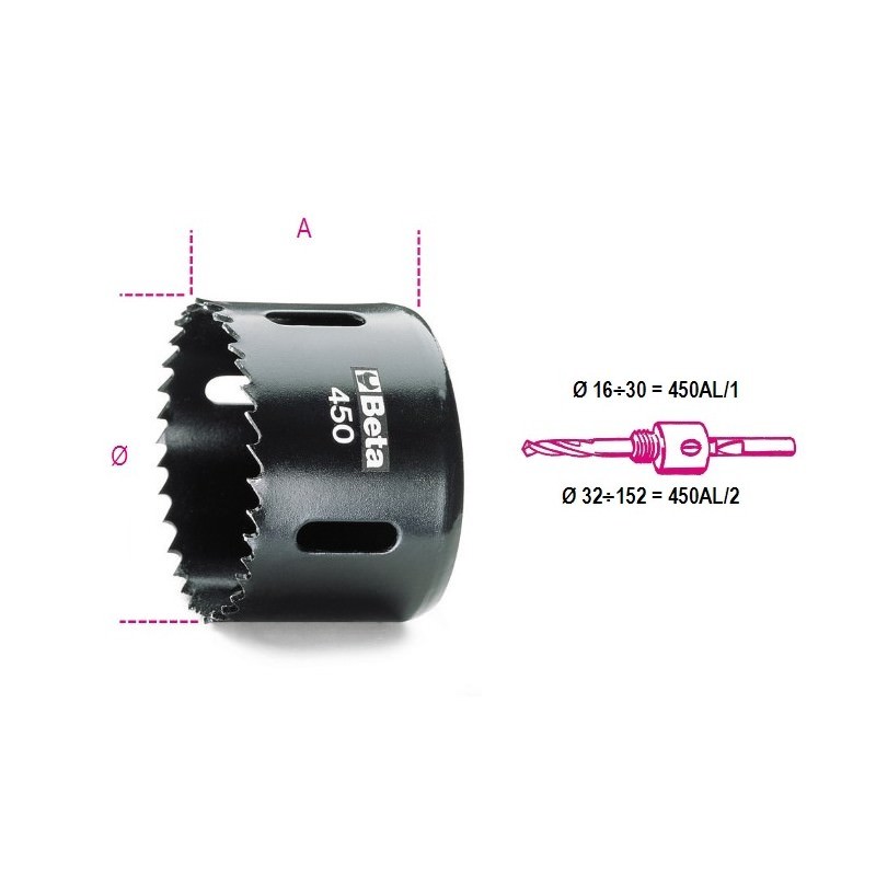 SEGHE A TAZZA IN ACCIAIO HSS-Co 8% MM 105 ART. 450