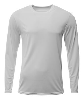 #ad A4 N3425 Mens Polyester Long Sleeve Moisture Wicking Tee Dri Fit Sprint T Shirt $12.89