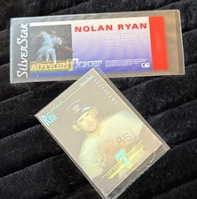 1991 Nolan Ryan SILVER STAR AUTHEN-TICKET & HOLOGRAM CARD 7th No Hitter Sleeved