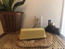 Vintage Tupperware Butter Dish Harvest Gold #637 Almond #636 Single Stick Keeper