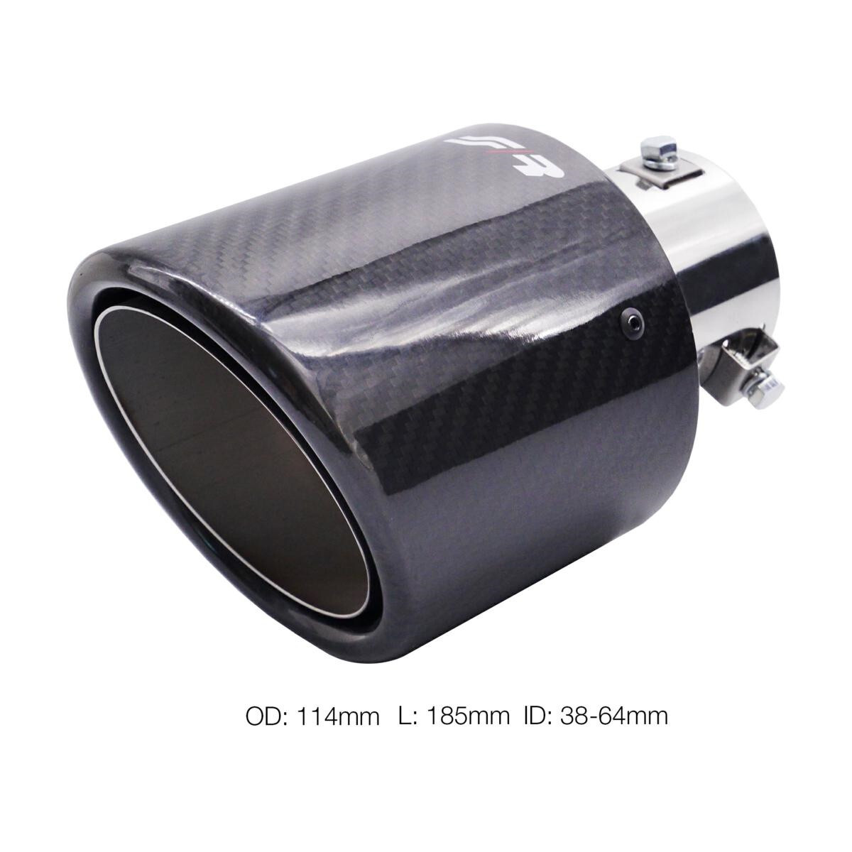 Round Inclined Carbon Exhaust Terminal 114mm TRX/121C Simoni Racing