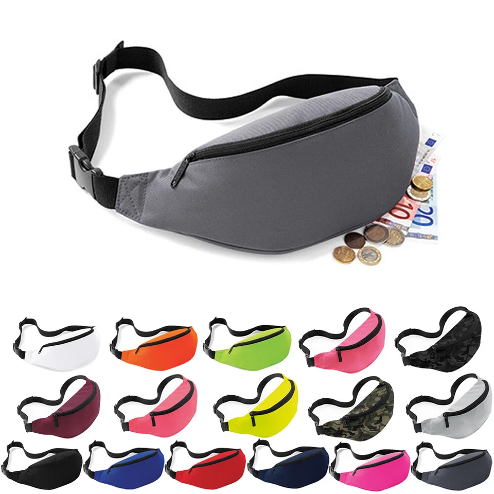 GÜRTELTASCHE BAUCHTASCHE HÜFTTASCHE 38x14x8cm Bedruckbar NEU BagBase BG42