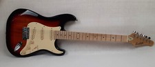 Sawtooth Sunburst With Cream Pickguard St-es Strat Electric Guitar
