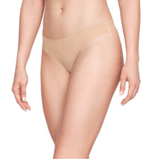 Under Armour Womens Beige Pack Of 3 Pure Stretch Thong L53849 Size M