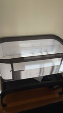 ANGELBLISS Baby Bassinet Bedside Crib with Storage Basket and Wheels, Easy Fold