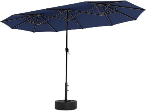 13ft Patio Umbrella Double-Sided Outdoor Market Umbrella Large Parasol with Base - Picture 104 of 122