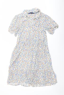 Crew Clothing Damen Viskosemischung Shirtkleid Größe 10 Kragen B