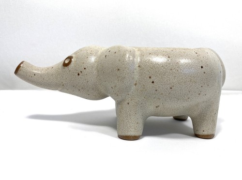 Vintage 1970s David Stewart LIONS VALLEY STONEWARE Elephant Mini Retro Planter - Picture 5 of 12