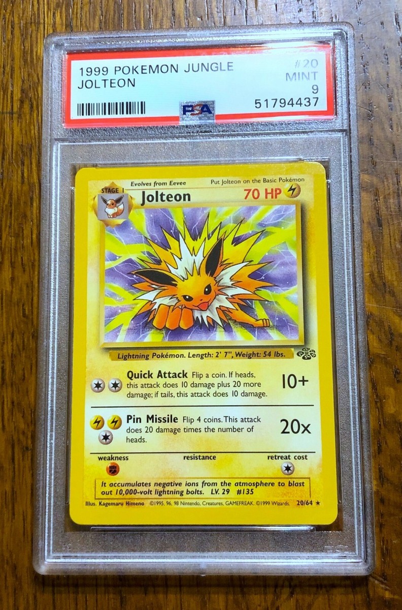 PSA 9 Mint ~ Jolteon #20 ~ 1999 Pokemon Jungle ~ WOTC Base Set