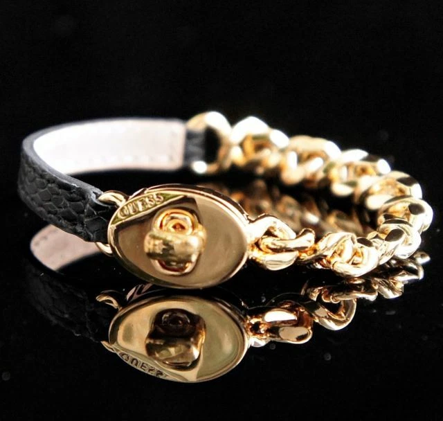 Guess Ubs11406-S розовое золото и черный кожаный браслет для женщин BestOfferWatches - Изображение 2 из 2