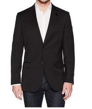 Nautica Two Button Solid Sport Coat, Black, 14 Regular