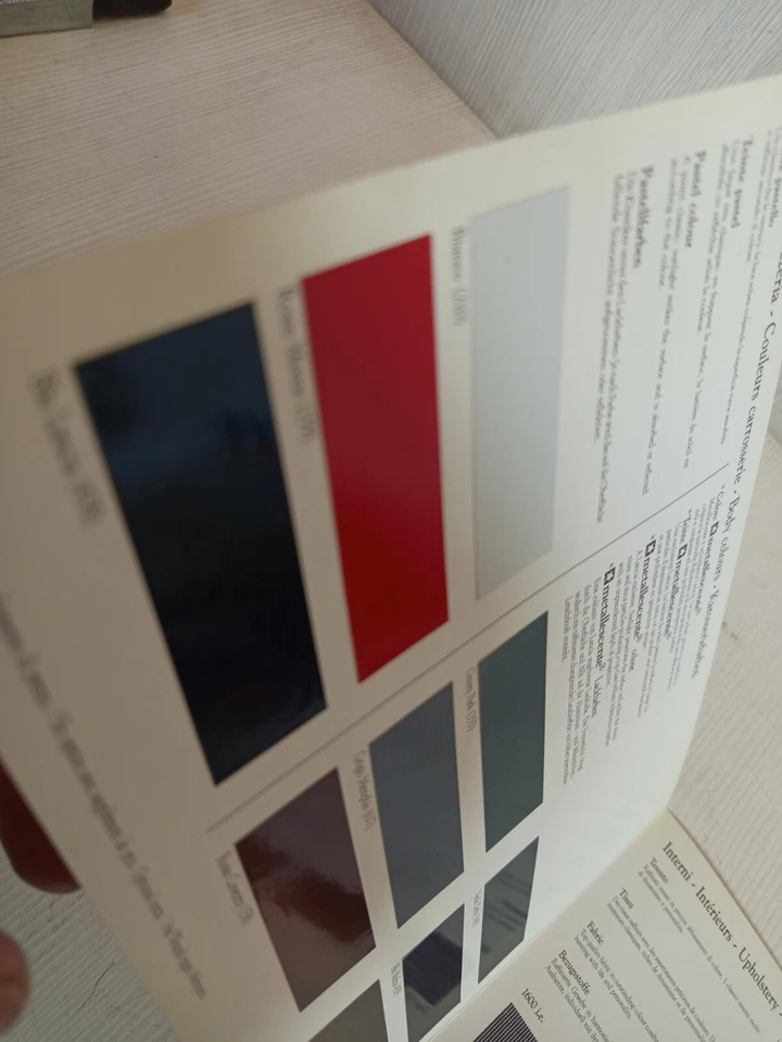 campionario tabella colori originale 1992 Lancia Delta HF Turbo cat 1600 i.e. - Immagine 4 di 4