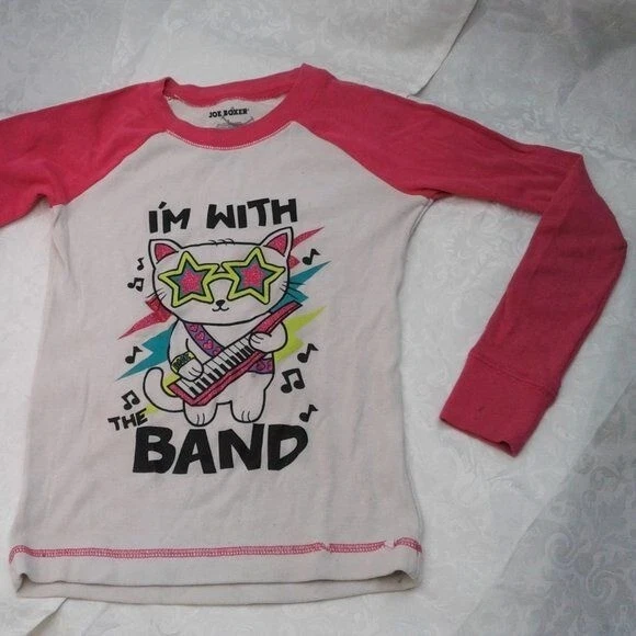 Joe Boxer + Faded Glory Niñas Talla 7/8 Pijama Top e Inferior Rosa Verde Estrellas Foto 4 de 4