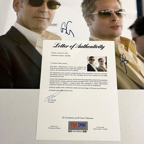 George Clooney & Brad Pitt Signed Autographed 16x20 Photo PSA DNA LOA Ocean’s 13 - Picture 2 of 2