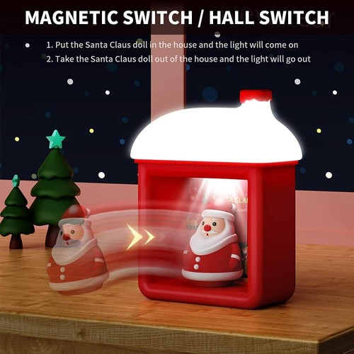AVWOO Bedside Lamp with USB Port, Light-Up House with 3D Santa Claus Doll 3 Mode - Bild 3 von 6