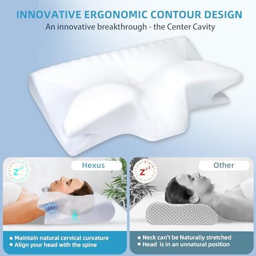 Cervical Neck Pillow for Neck Pain Relief, Memory Foam Pillows Contour