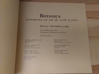 Botanica Contemporary Art and the World of Plants 1999 Tweed Museum Duluth UMD