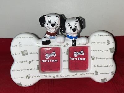 DISNEY 101 DALMATIANS CERAMIC PHOTO  8.5 X 6 PHOTO FRAME EASEL BACKED SOUVENIR