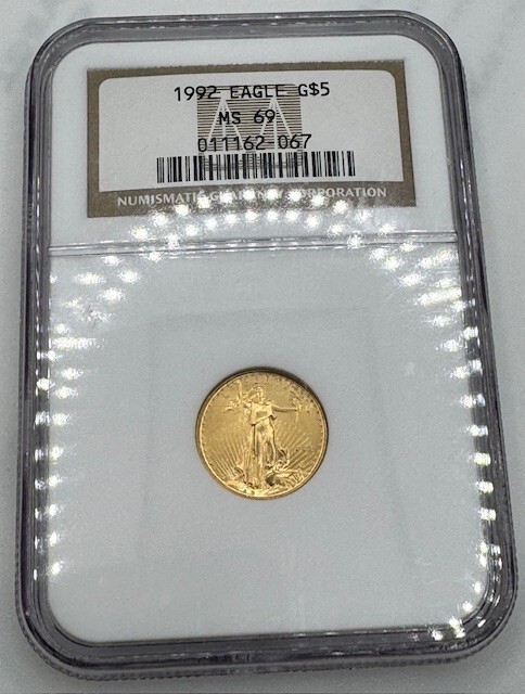 1992 $5 1/10 oz American Gold Eagle NGC MS 69 | Uncirculated UNC