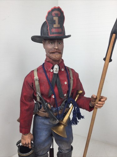 1/6 CUSTOM BUILD 1850 NEW YORK FIREMAN FIREFIGHTER W/ FULL GEAR & DISPLAY STAND - Bild 24 von 24