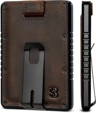 Slim RFID Blocking Wallet with Money Clip - Metal Minimalist Front Pocket Wallet