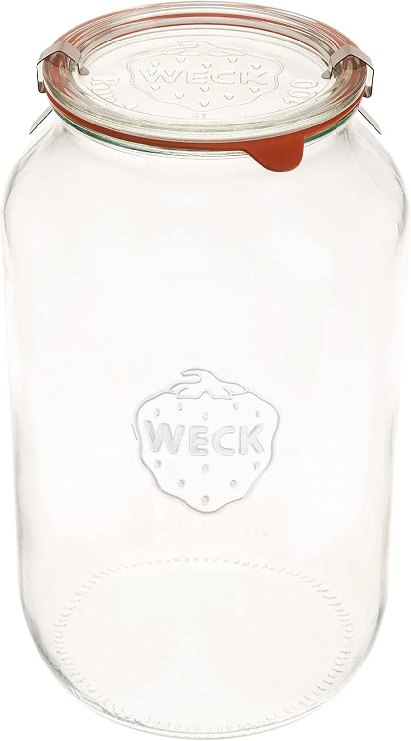 Large 101oz Wide-Mouth Glass Storage Jar with Airtight Lid for Dry Food